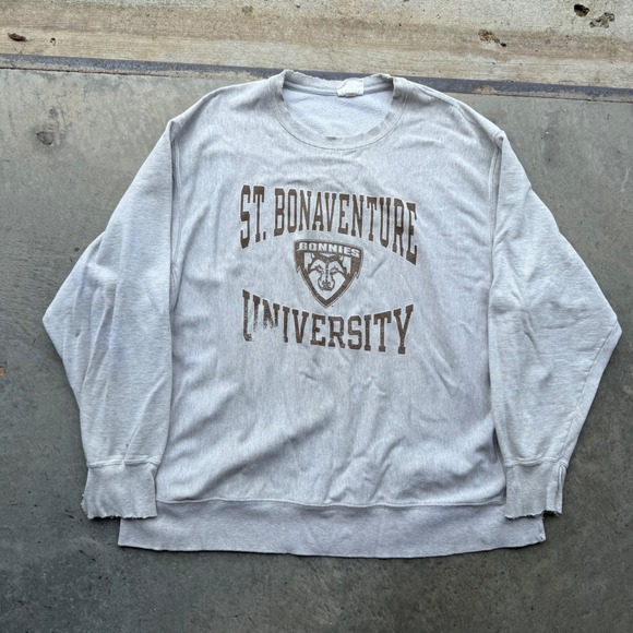 Champion Other - Champion Reverse Weave St Bonaventure University Sweatshirt Gray Distressed 2XL